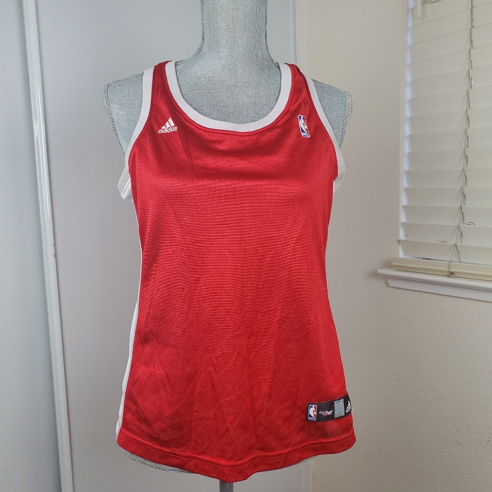 Adidas NBA Basketball Tank Top Red Jersey Medium